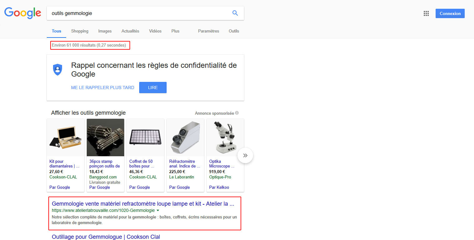 Référencement naturel Google Atelier la trouvaille