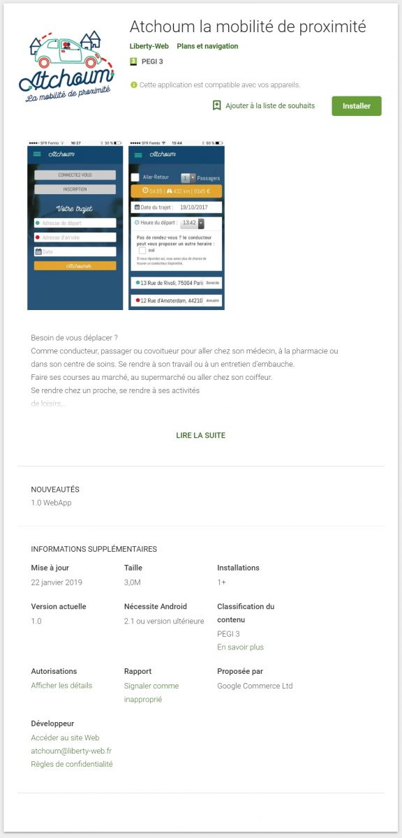 Création application Android Atchoum