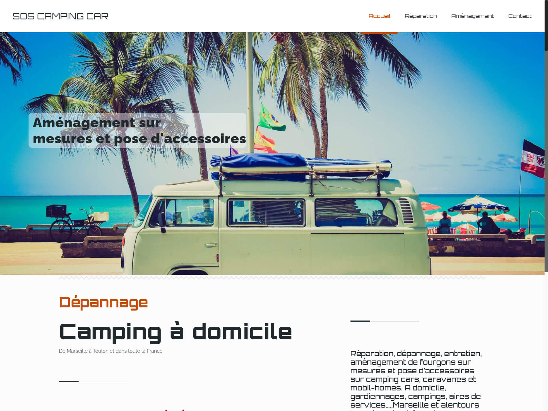 Création site internet SOS Camping Cart