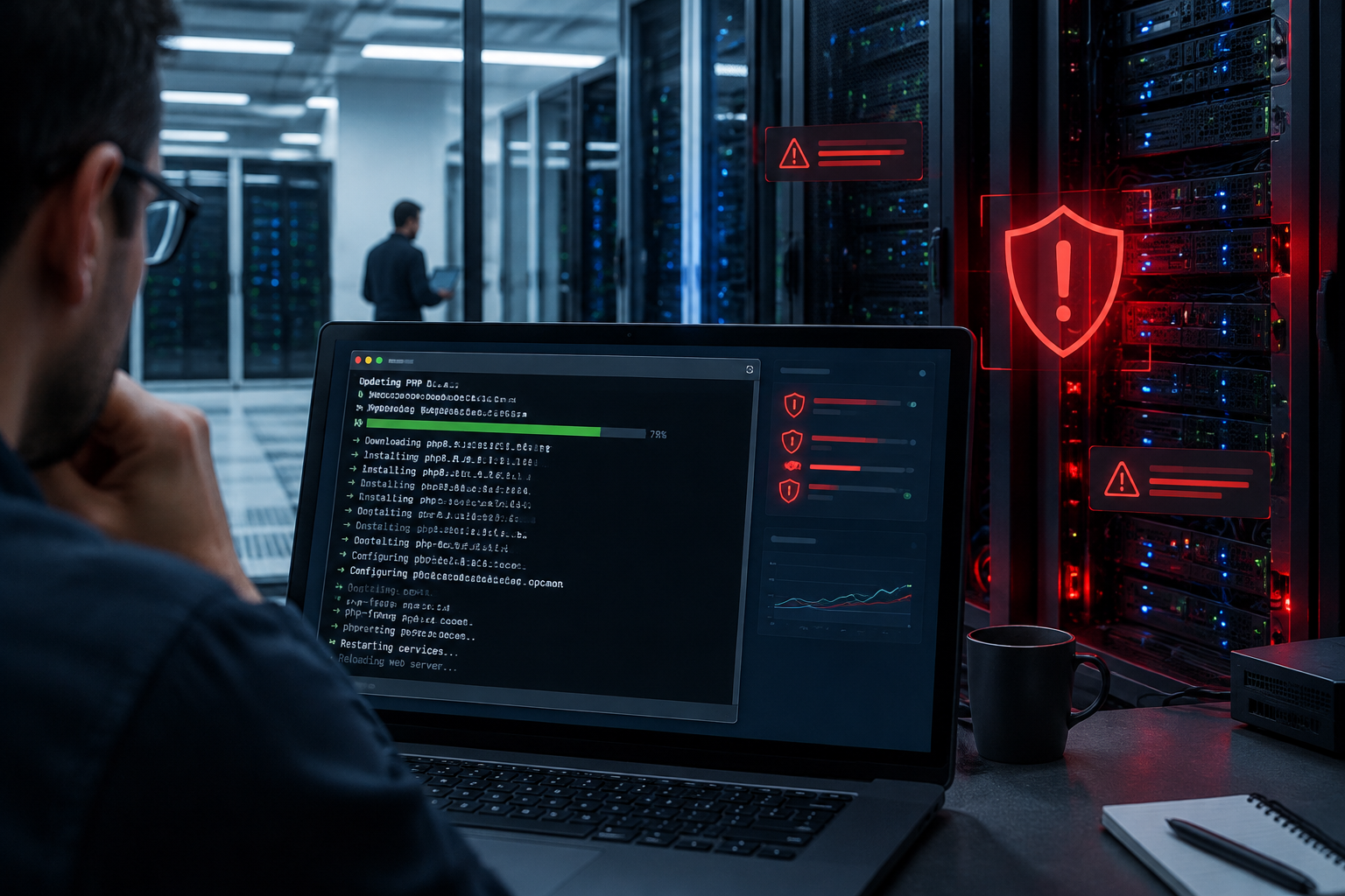 Environnement de serveur web et déploiement d’une mise à jour PHP dans un contexte de cybersécurité